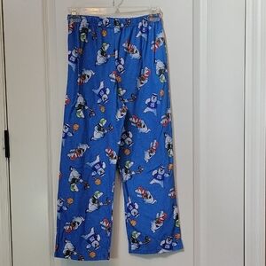 Blue Pajama Pants Bottom BOY Size LARGE with White Bear Athletes Flame Resistant